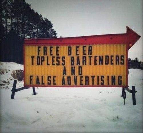 bar humor - free beer sign
